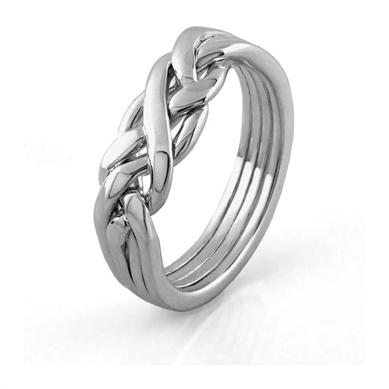 LADIES 4 band STERLING SILVER Puzzle Ring LS-4WB