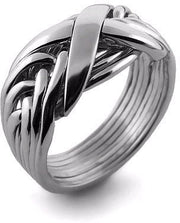 LADIES 8 band STERLING SILVER Puzzle Ring LS-8NX