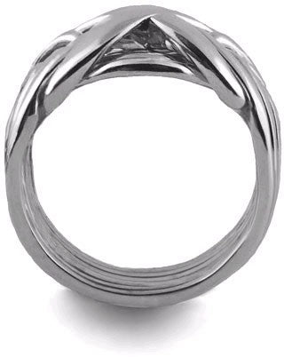 MENS 8 band STERLING SILVER Puzzle Ring MS-8NX