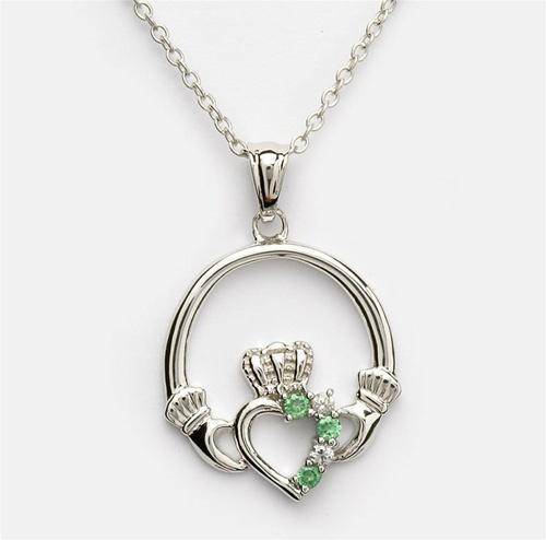 Silver Claddagh Pendant SP-1053GRCZ - Uctuk