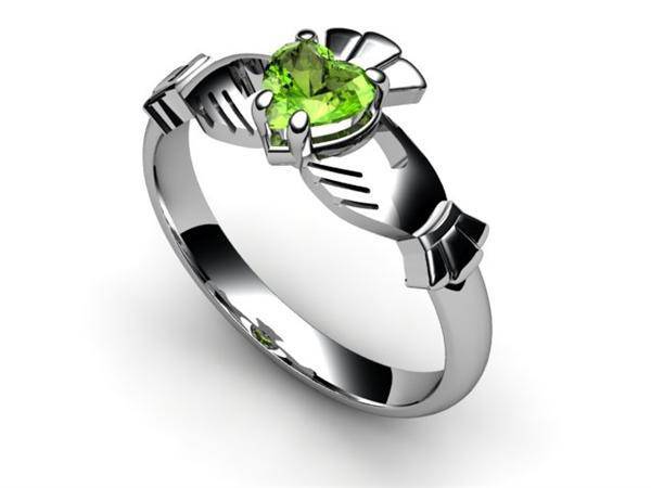 Claddagh ring shops with peridot stone