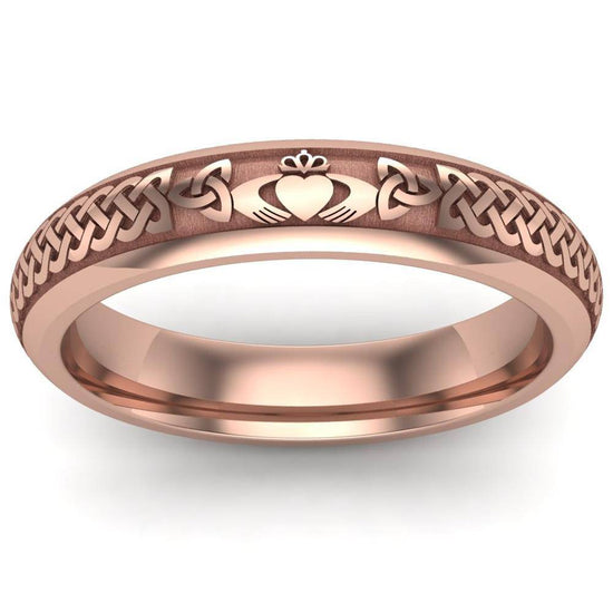 Claddagh Wedding Ring UCL1-14R4M - 14K Rose Gold | Uctuk.com